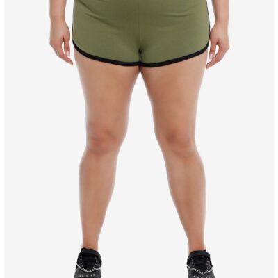 Green & Black Star Girls Lounge Shorts Plus Size