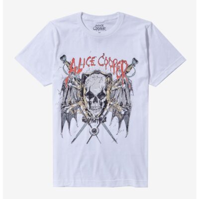 Alice Cooper Winged Skull & Blades Boyfriend Fit Girls T-Shirt