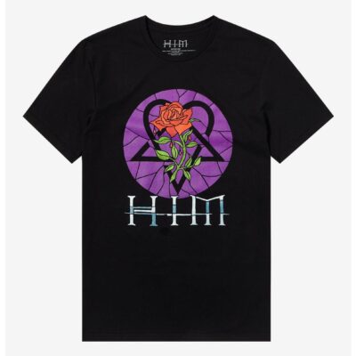 HIM Stained Glass Heartagram Boyfriend Fit Girls T-Shirt