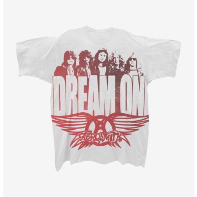 Aerosmith Dream On Jumbo Graphic Boyfriend Fit Girls T-Shirt