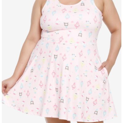 Hello Kitty And Friends Ice Cream Skater Dress Plus Size