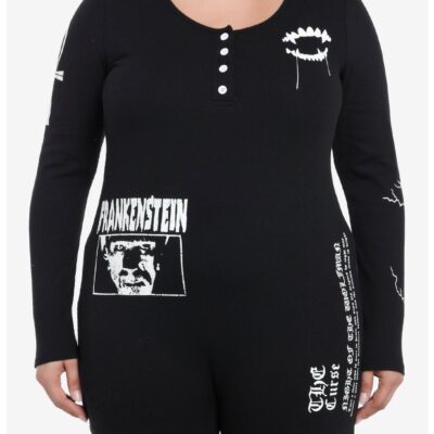 Universal Monsters Icons Long-Sleeve Romper Plus Size