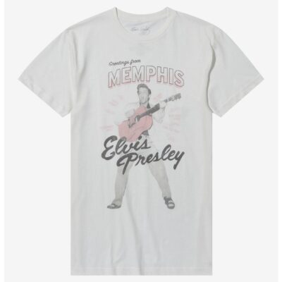 Elvis Presley Greetings From Memphis Boyfriend Fit Girls T-Shirt