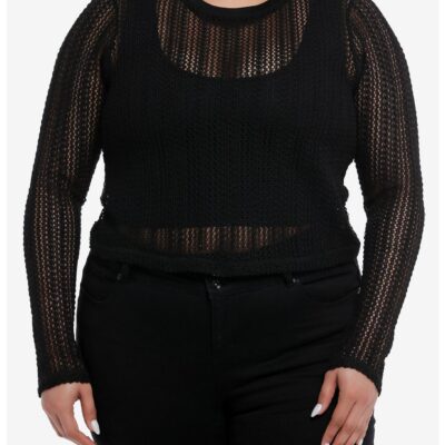 Cosmic Aura Black Girls Crop Knit Sweater Plus Size