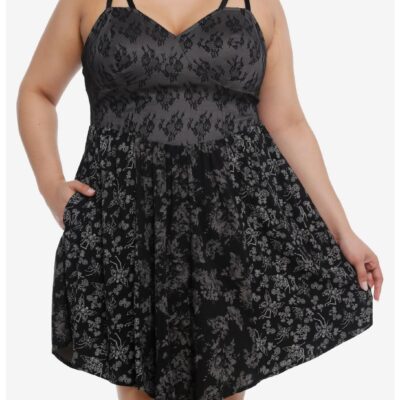 Cosmic Aura Skeleton Fairy Lace Hanky Hem Dress Plus Size