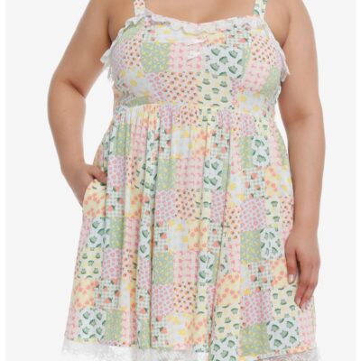 Thorn & Fable Floral Frog Patchwork Dress Plus Size