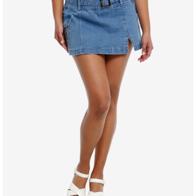 Sweet Society® Butterfly Rhinestone Denim Mini Skirt