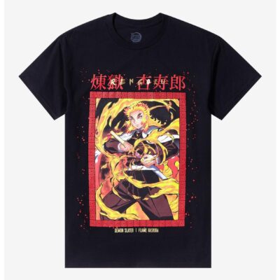 Demon Slayer: Kimetsu No Yaiba Rengoku Frame Splatter T-Shirt