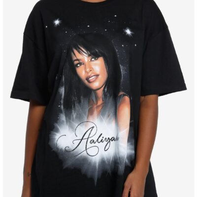 Aaliyah Glitter Logo Girls Oversized T-Shirt