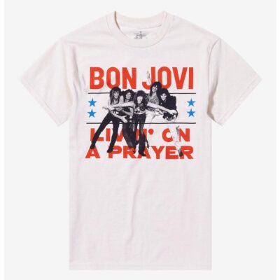 Bon Jovi Livin’ On A Prayer Boyfriend Fit Girls T-Shirt