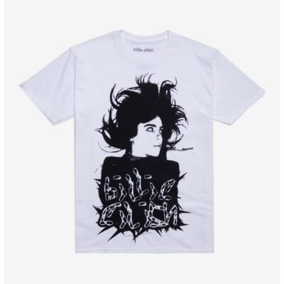 Billie Eilish Hair Portrait Boyfriend Fit Girls T-Shirt