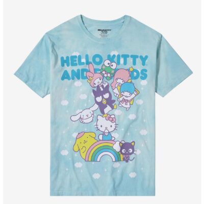 Hello Kitty And Friends Cloud Tie-Dye Boyfriend Fit Girls T-Shirt