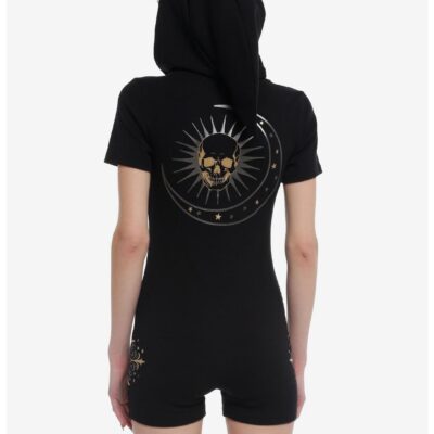 Cosmic Aura® Celestial Skull Girls Hooded Romper