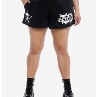 Social Collision® Destroy The System Wash Lounge Shorts Plus Size