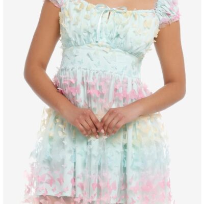 Thorn & Fable® Pastel Rainbow Butterfly Dress