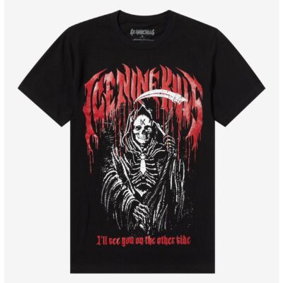 Ice Nine Kills Reaper Glitter Boyfriend Fit Girls T-Shirt