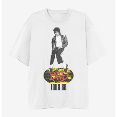 Michael Jackson Bad 1988 Tour Boyfriend Fit Girls T-Shirt