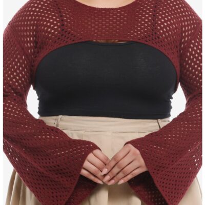 Sweet Society® Burgundy Bolero Girls Crop Shrug Plus Size