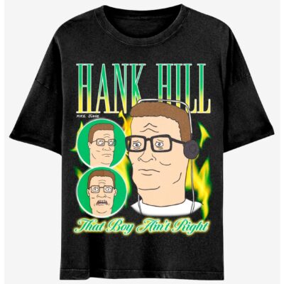 King Of The Hill Hank Green Fire Boyfriend Fit Girls T-Shirt