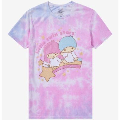 Little Twin Stars Glitter Tie-Dye Boyfriend Fit Girls T-Shirt