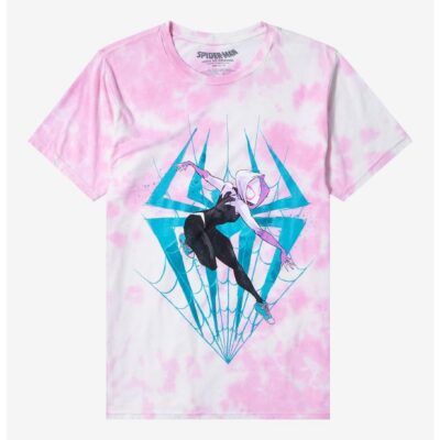 Marvel Spider-Man: Across The Spider-Verse Spider-Gwen Tie-Dye Boyfriend Fit Girls T-Shirt