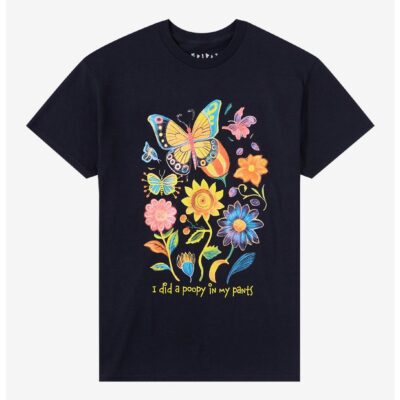 Flower Butterfly Poop T-Shirt By Friday Jr