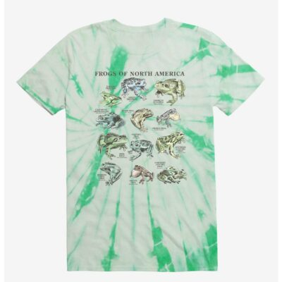 Frogs Of North America Chart Tie-Dye T-Shirt