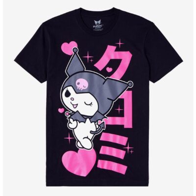 Kuromi Name Heart Boyfriend Fit Girls T-Shirt