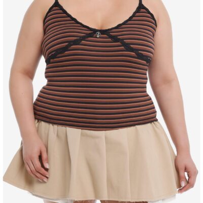 Social Collision® Skull Charm Striped Girls Cami Plus Size