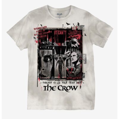 The Crow Collage Acid Wash Boyfriend Fit Girls T-Shirt