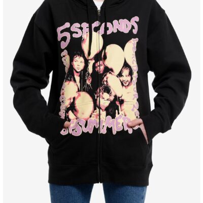 5 Seconds Of Summer Pink Tonal Girls Hoodie