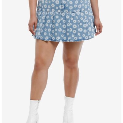 Sweet Society Daisy Heart Belt Denim Mini Skirt Plus Size