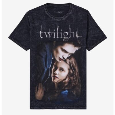 The Twilight Saga Poster Foil Print Dark Wash Boyfriend Fit Girls T-Shirt