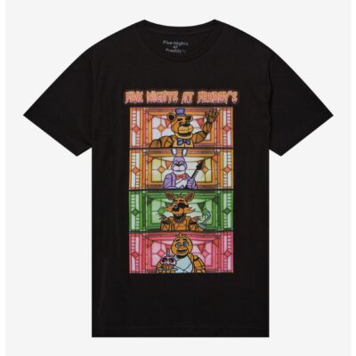 Five Nights At Freddy’s Stained Glass Characters T-Shirt