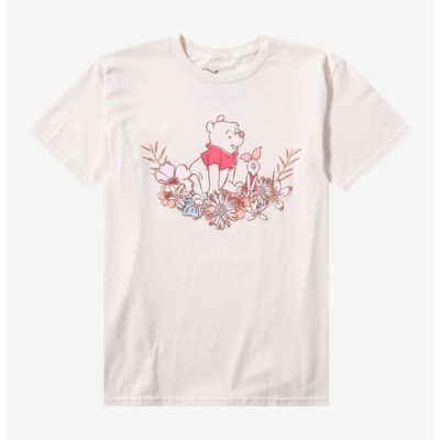 Disney Winnie The Pooh Pastel Floral Boyfriend Fit Girls T-Shirt