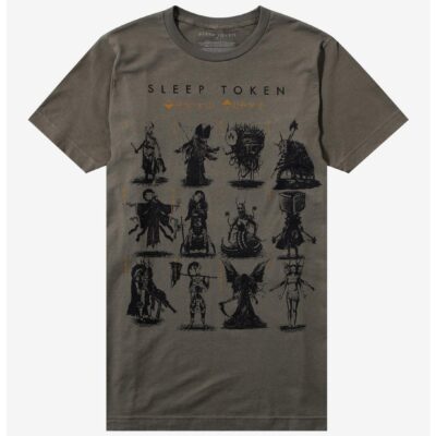 Sleep Token Character Grid Boyfriend Fit Girls T-Shirt