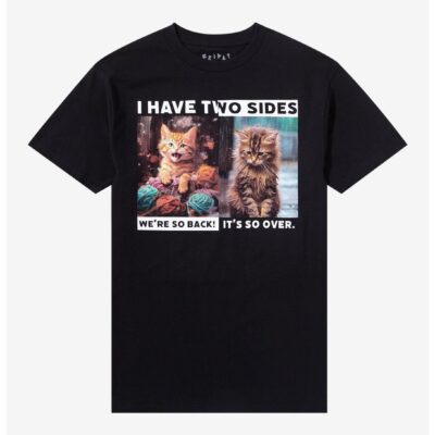 I Have Two Sides Cat T-Shirt By Friday Jr