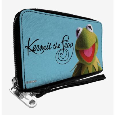 Disney The Muppets Kermit Frog Portrait Autograph Zip Around Wallet