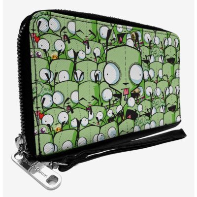 Invader Zim GIR Poses Stacked Zip Around Wallet