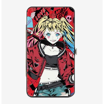 DC Comics Harley Quinn Pudding Anime Poses and Icons Hinged Wallet