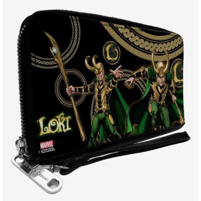 Marvel Loki Action Poses and Icon Zip Around Wallet