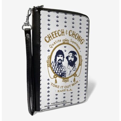 Cheech & Chong Rolling Papers Mirror Pot Leaves Zip Around Wallet