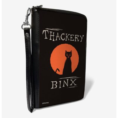 Disney Hocus Pocus Thackery Binx Cat Moon Silhouette Zip Around Wallet