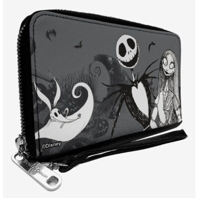 Disney Nightmare Before Christmas Jack Sally Zero Cemetery Zip Around Wallet