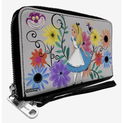 Disney Alice In Wonderland and Flowers of Wonderland Zip Around Wallet