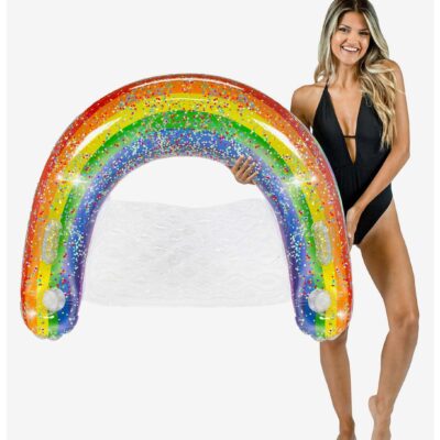 Rainbow Collection Glitter Classic Rainbow Large Sun Pool Chair